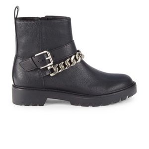 Dolce vita Paulie Buckle & Chain Strap Biker Boots